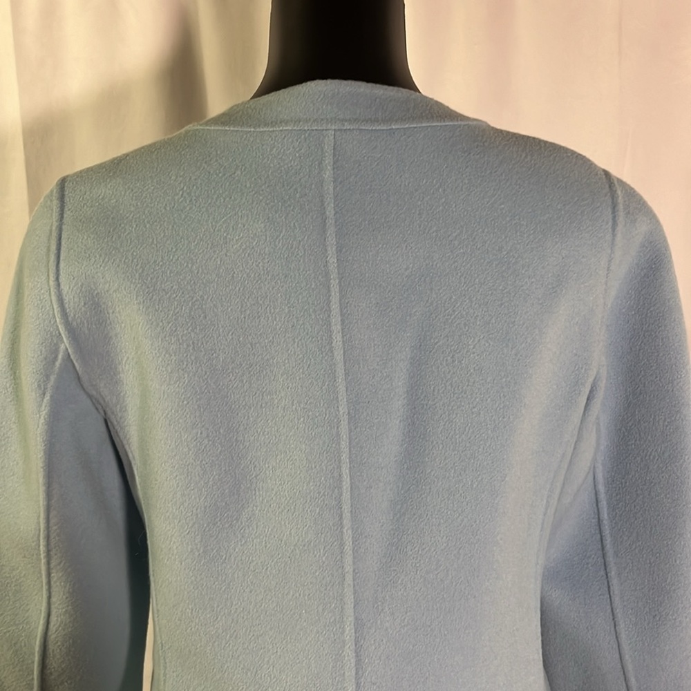 NWT Talbots Pastel Blue Ruffle Front Grace Fit Wool Jacket - Picture 9 of 16